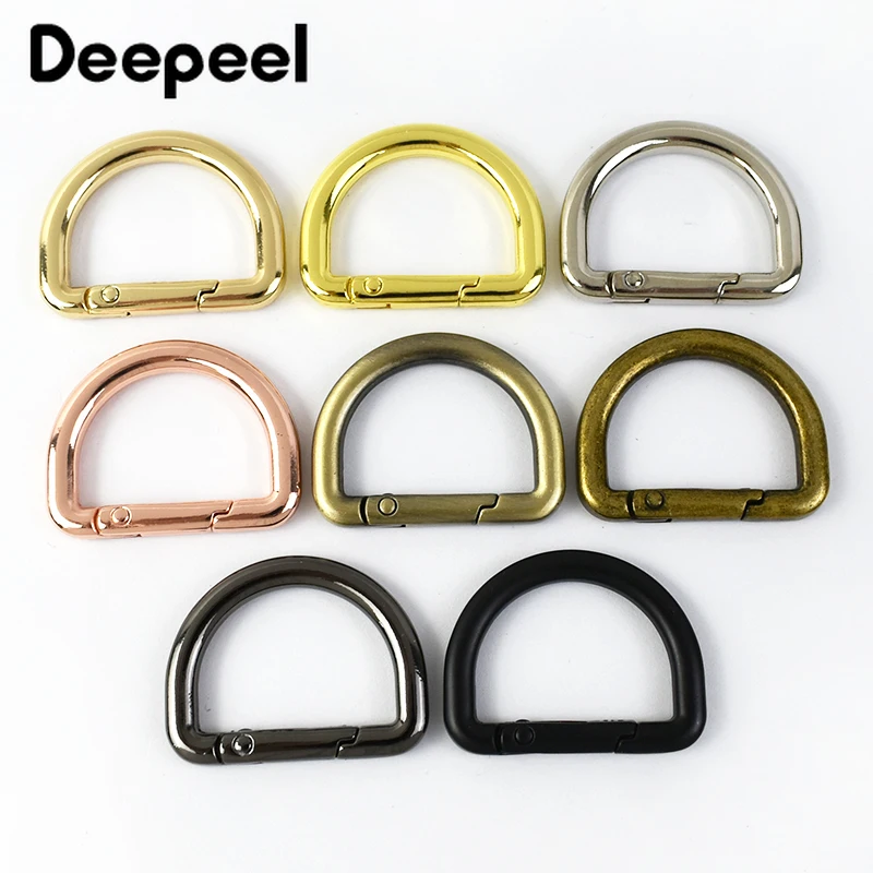 

Deepeel 5/10Pcs 16/19/25mm Metal Spring D Ring Webbing Lugggae Strap Openable Connect Buckle Keyring Carabiner DIY Accessories