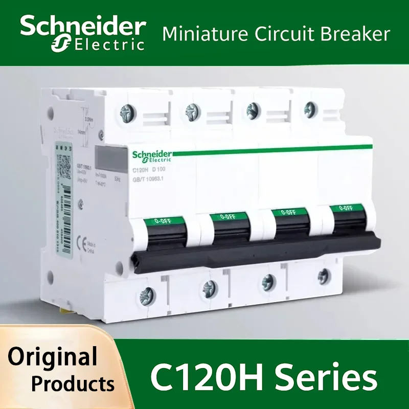 

Автоматический выключатель серии Schneider Electric C120H 2P/3P/4P C80A ~ 125A Тип C/D Высокоточный воздушный выключатель MCB