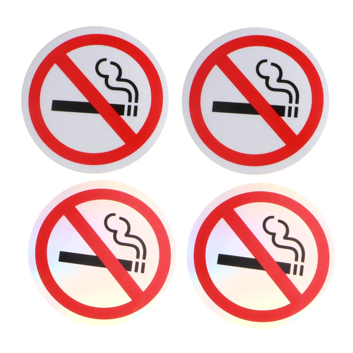 

4pcs Smoking Sign Stickers Warning Decal Removable No Residue For Car Smooth Surfaces Pet Material Traffic Safety