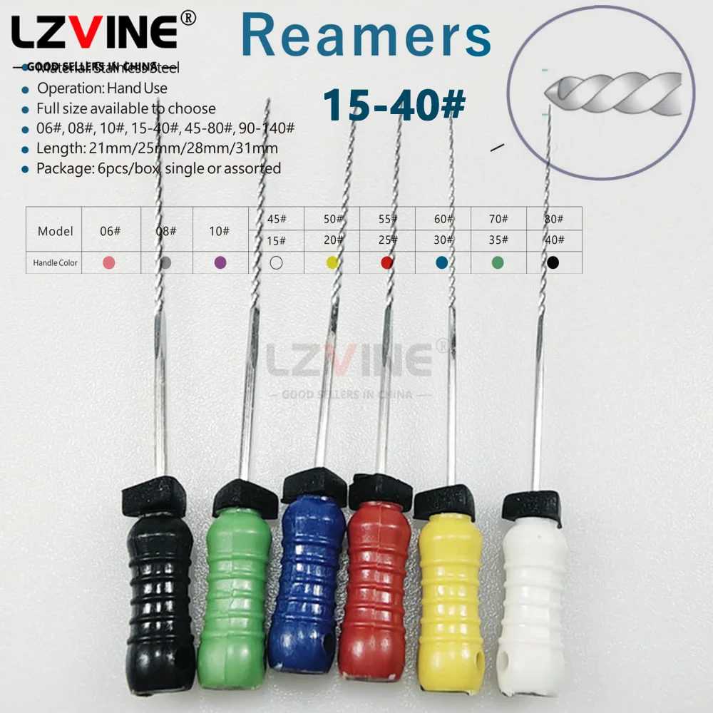 06# Dental Reamers R-File 25mm #15-40 Hand Use files 15-40#Endodontic Instruments  H/K/R/C+File Dentist Tools Root Cancel Needle