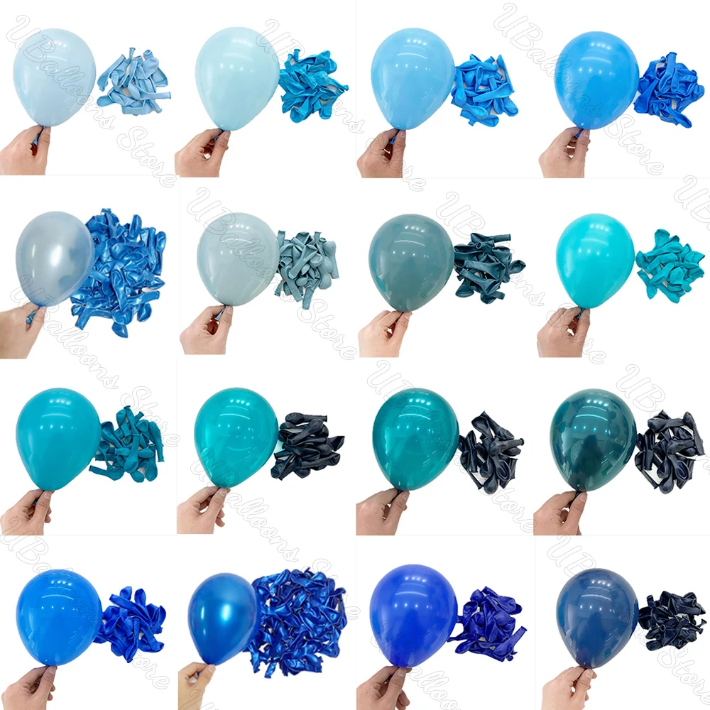 10/20/30 sztuk niebieskie balony urodzinowe 5/10/12/18 cali metalowy niebieski granatowy Baby Blue balon lateksowy na Baby Shower urodziny dekoracje ślubne