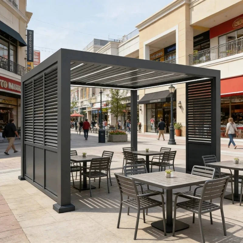 Luxury Design Louvered 6063-T5 Aviation-Grade Aluminum Powder Coated 6x4m Gazebo
