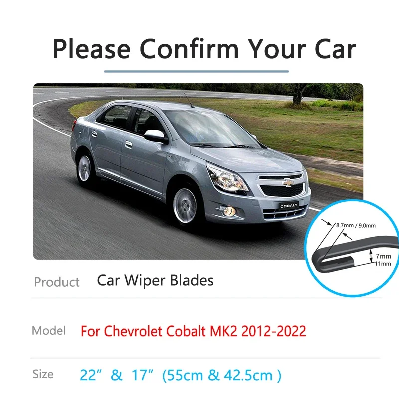 Para Chevrolet Cobalt MK2 Ravon R4 2012 ~ 2022, tira de goma, repuesto de limpiaparabrisas delanteros, cepillos, limpieza de parabrisas de coche