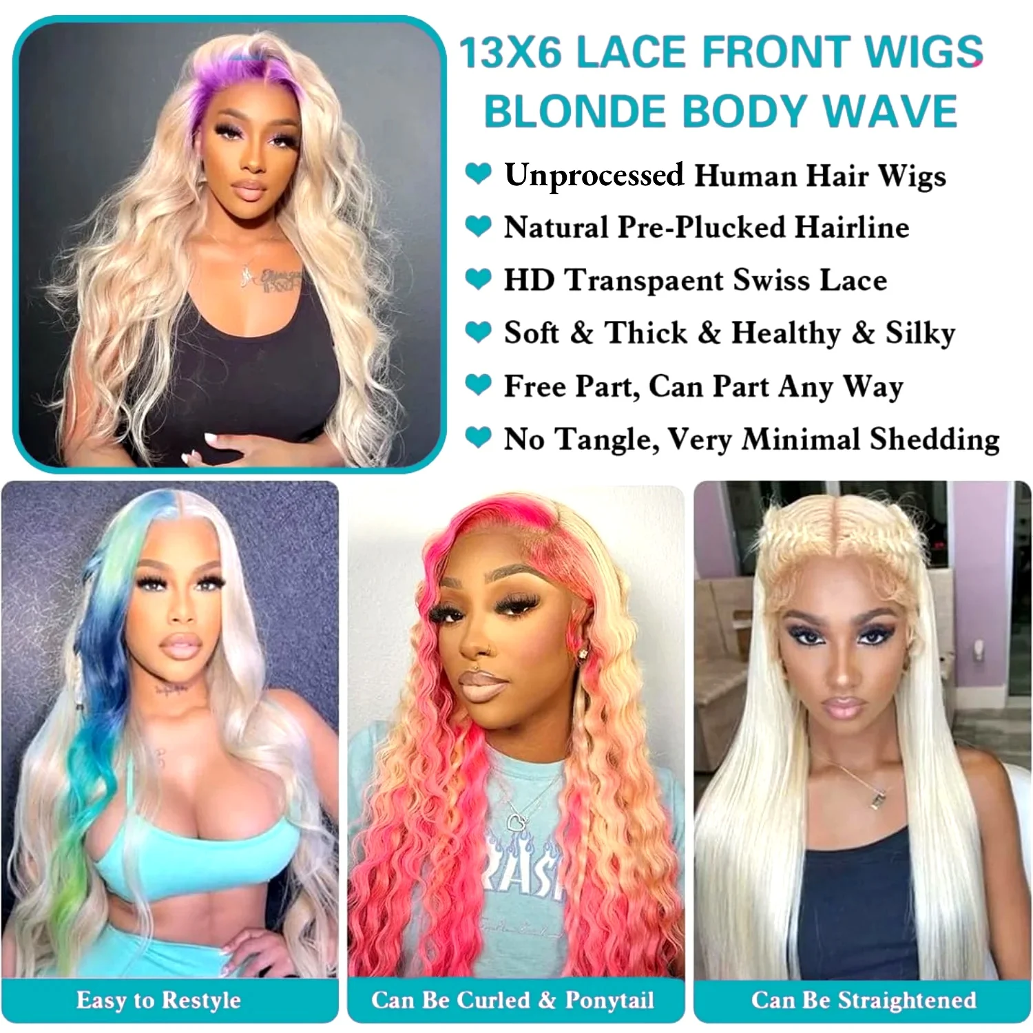 شعر مستعار بشري 613 مموج 13x6 - مراجعة 613 Blonde Body Wave Lace Front Wig وسعره