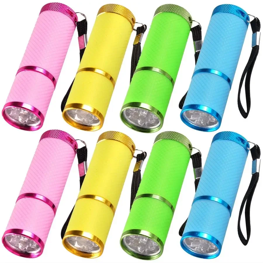 

1-8 PCS Super Bright 9LED Flashlight Pocket Emergency Light Mini Flashlights Lantern Small Torch Camping Lights