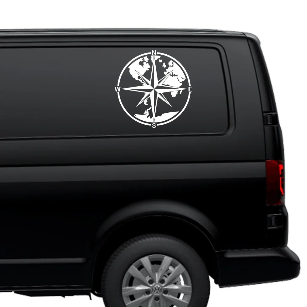 Pegatina decorativa de mapa del mundo con brújula para coche, para caravana, Camper, Van, autocaravana, Vanlife RV, calcomanía para remolque de acampada, accesorios de sintonización automática