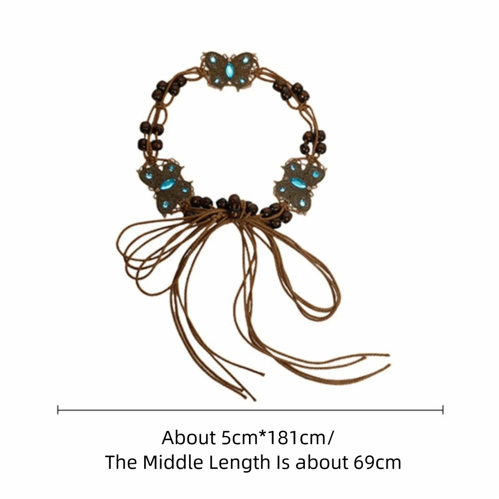 Nueva cadena de cintura tejida a mano, diadema de estilo étnico bohemio Retro, regalo