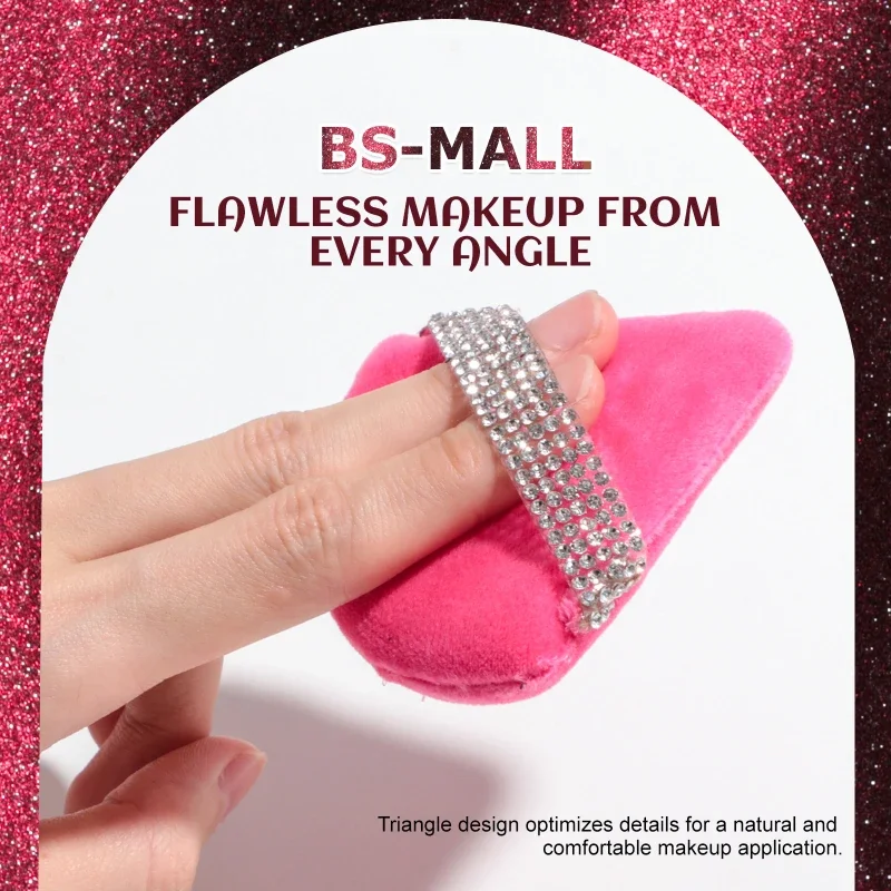 Esponja triangular de diamante para maquillaje de cara, herramienta de maquillaje, esponja de terciopelo suave y suave, accesorios cosméticos, 3 uds.