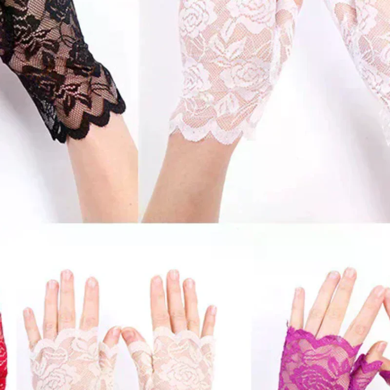 Hot Sale Sailor Dance Fingerless Womens Sexy Lace Gloves Mittens For Bride Ladies Half Finger Fishnet Gloves Mitten Handschoenen