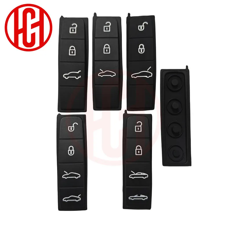 Car Key Case Rubber Pad for Porsche Panamera Cayenne Macan Taycan Boxster 718 911 Remote Control Fob Silicone Key Button Replace