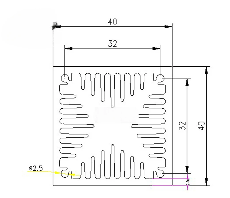 Customized High-power air-cooled radiator profile 40 * 40 * 100 electronic triode heat sink wind tunnel heat dissipation