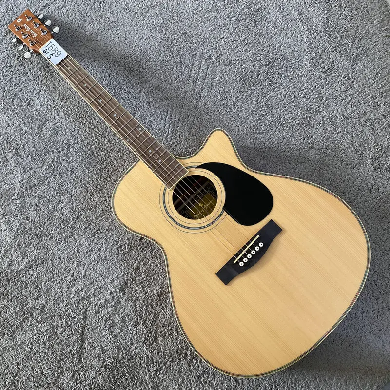 J589  Galaxy GA380 41-Inch Acoustic Guitar with Solid Spruce Top & Mahogany Back & Sides, Made in Taiwan, All New