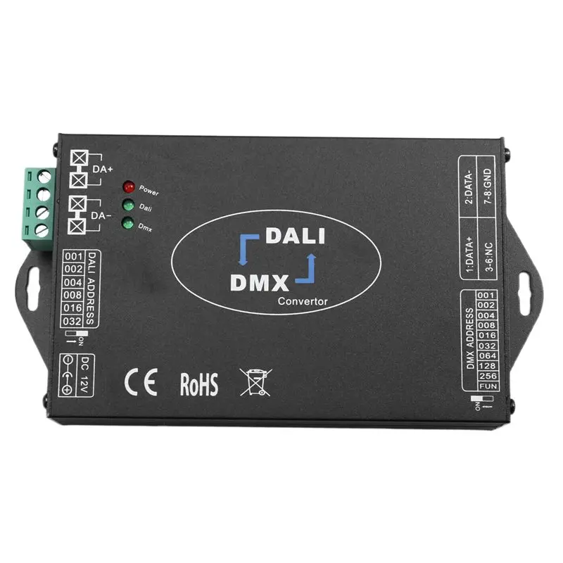 Dali Dmx512 Signal Converter DMX512/DALI To DMX/DALI Signal Dimmer Conversion Controller For Led Systems 12V-48V-AT30