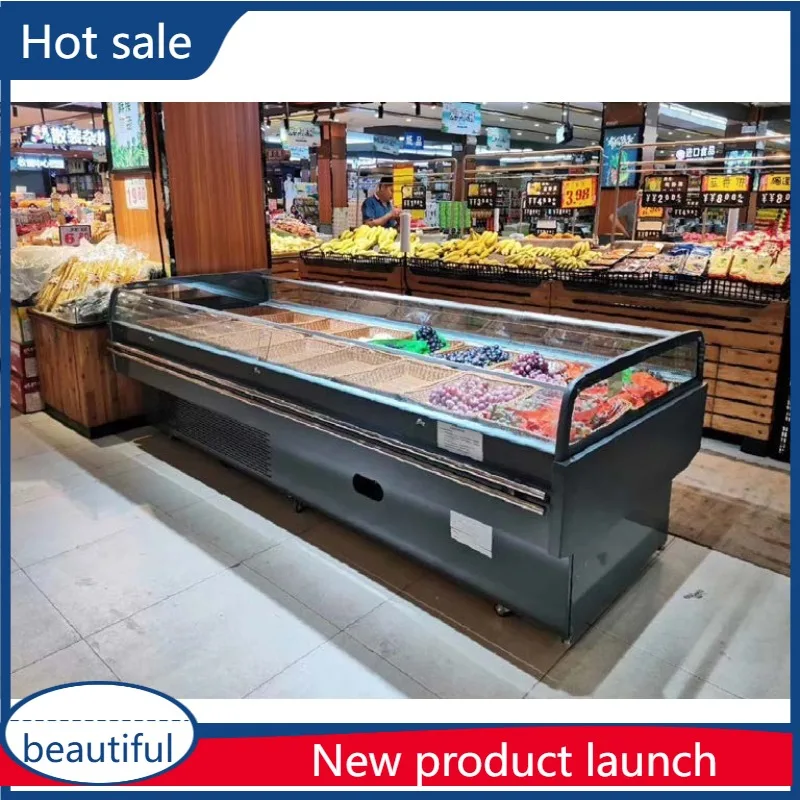 

A51 Холодильная витрина для супермаркетов, специальный открытый горизонтальный шкаф для хранения овощей, рекламный шкаф Zhongdao