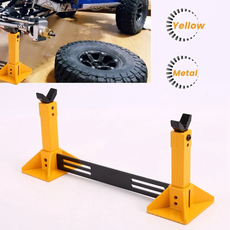 Simulation Metal Height Adjustable Jack RC Car Holder Stand Decoration For 1/8 1/10 RC Crawler Axial SCX10 TRX4 D90