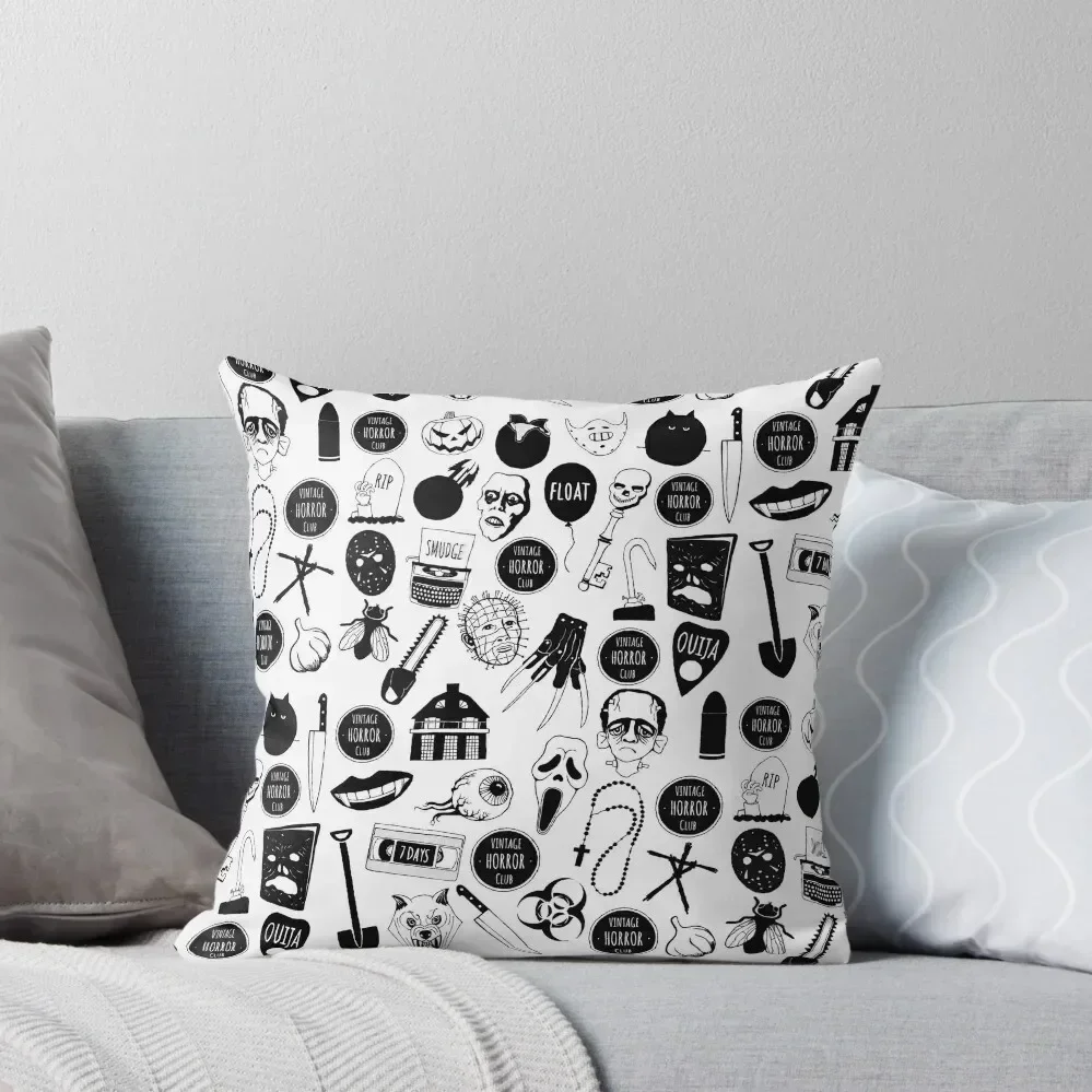 

Vintage Horror Club Throw Pillow Sofa Cushions Covers Sofas Covers Bed pillowcases Christmas Pillow Covers pillow