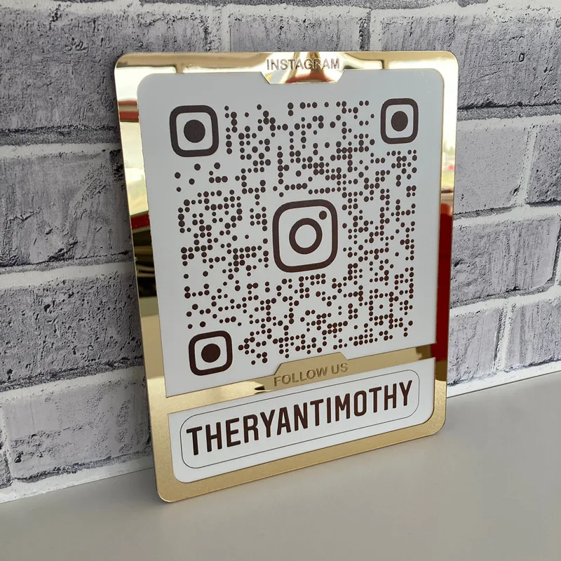 Business Sign Social Media Boards QR Code Sign Instagram Facebook Business Social Media Sign Scan to Pay Salon Sign Luxury Sign