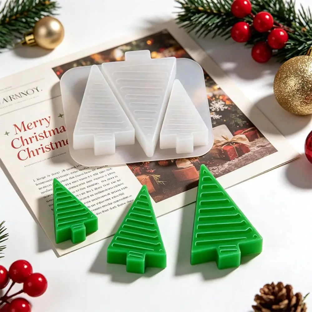 Premium Food Grade Christmas Tree Silicone Mold Reusable Heat Resistant Mousse Mold Handmade Flexible DIY Candle Mold Kitchen