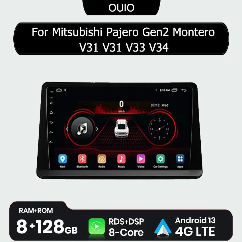 

Android 13 Radio For Mitsubishi Pajero Montero V31 Cheetah Kingbox Car stereo Multimedia Player Carplay Auto GPS navigation DSP