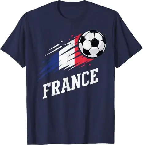 Frankreich Fußball Französisches Fußball-T-Shirt aus Weicher Baumwolle Y2k Fußball-Spieltag Grafik-Bekleidung Frankreich-Team Fans Personalisiertes Trikot-Shirt – Detail 12