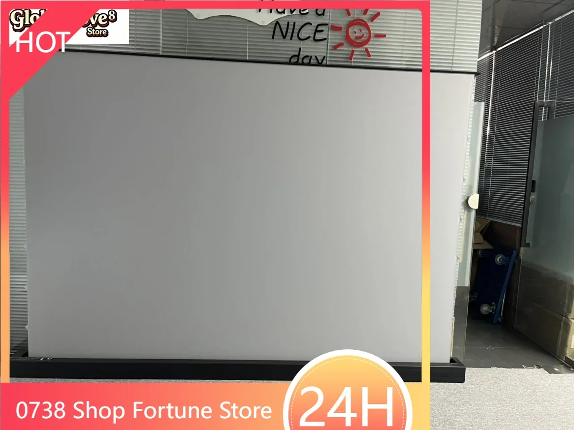 GlobeTrove Wholesale Wupro LeApex Lite Soft Matte Gray Motorized Projection Screens 100inch 16:9 Cinematic Floor Rising Projecto