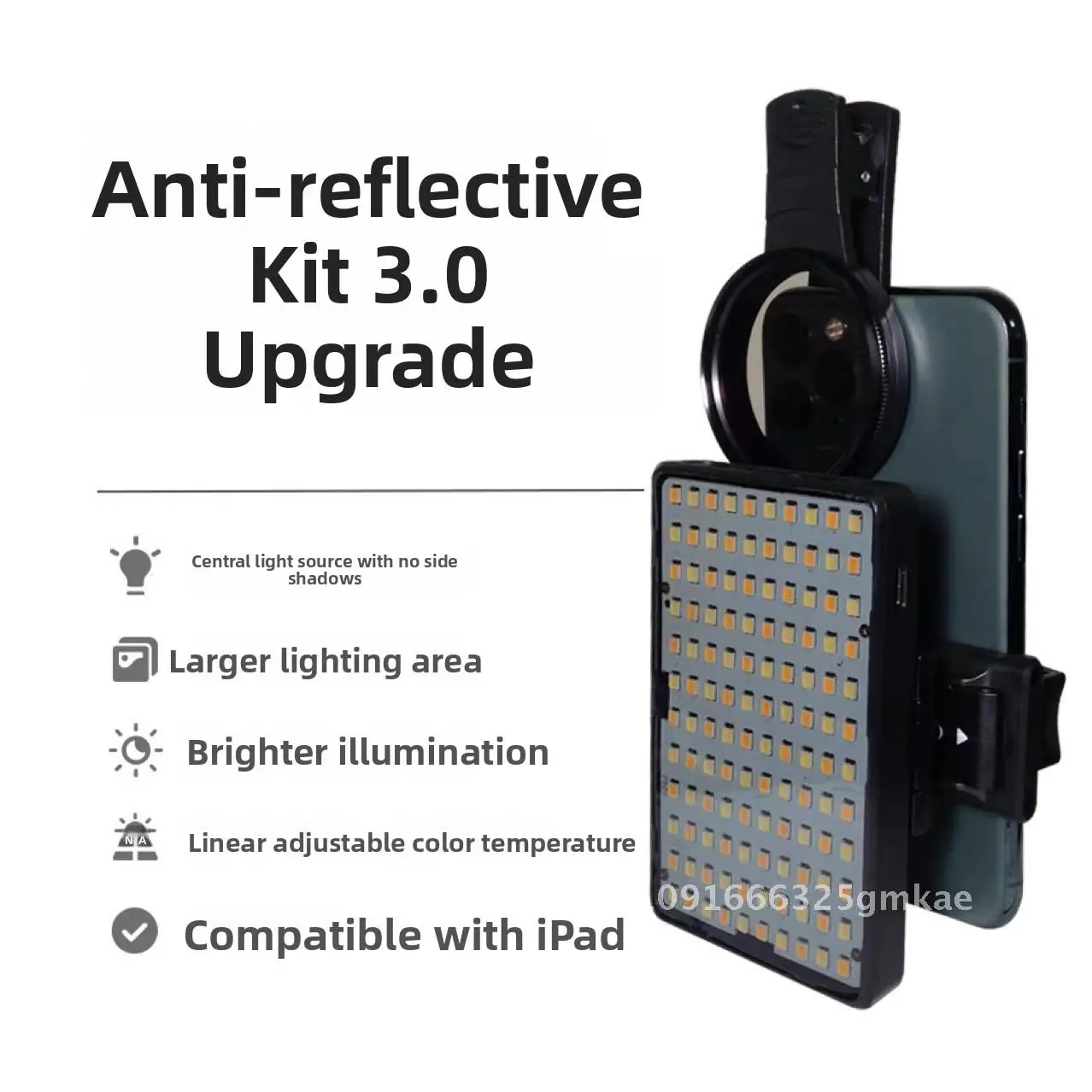 

Magic Mirror 3.0 Anti-Bias Tattoo Artist Photo Tool with 120 Bright LED Lamp Beads for Mobile Phone Shooting