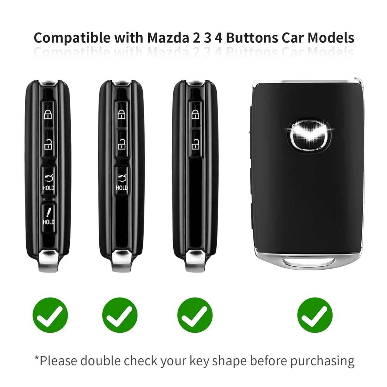 Carbon Fiber Key Fob Cover For MAZDA, Key Shell Case Protector For Mazda 3 Hatchback Mazda 6 CX-3 CX-30 CX-5 CX-50 CX-9 CX-90