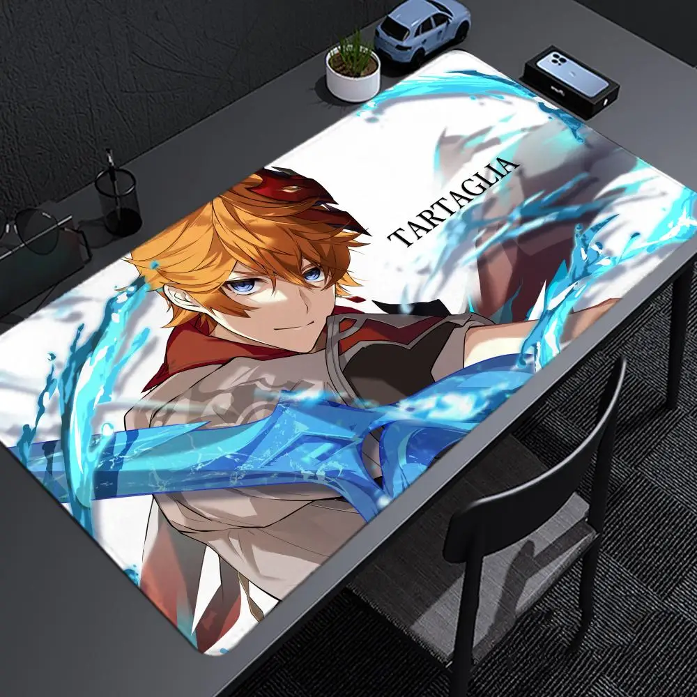 Tartaglia Genshin Impact Mousepad Large Gaming Mouse Pad LockEdge Thickened Computer Keyboard Table Desk Mat