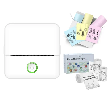 휴대용 잉크젯 스티커 컷 소형 포켓 열전사 미니 프린터, 어린이용 DIY 사진 인쇄, 크리스마스 할로윈, 57mm 