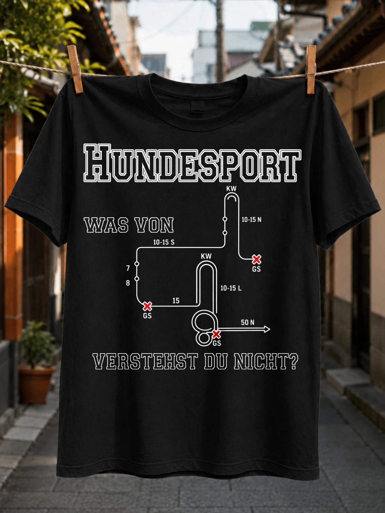 with  base Hundesport Was Von Verstehst Du Nicht route  line diagram and red GS markers Unisex All  Unisex All T-Shirt