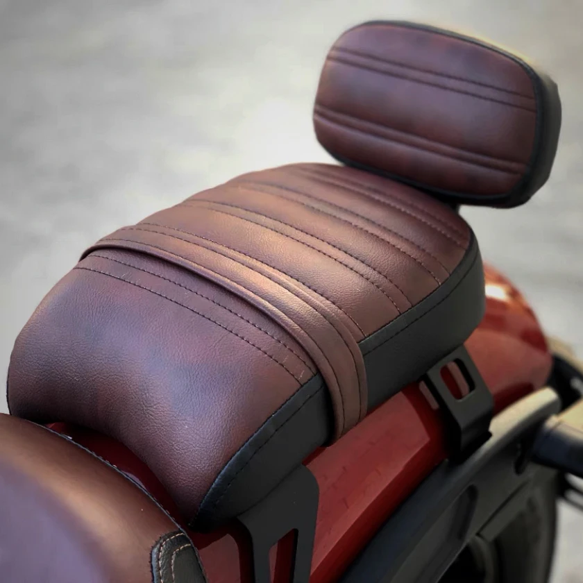 Panical Detachable Passenger Seat Backrest Motorcycle Seat Sissy Bar Back Seat For Indian Scout Bobber 2018-2024 Brown