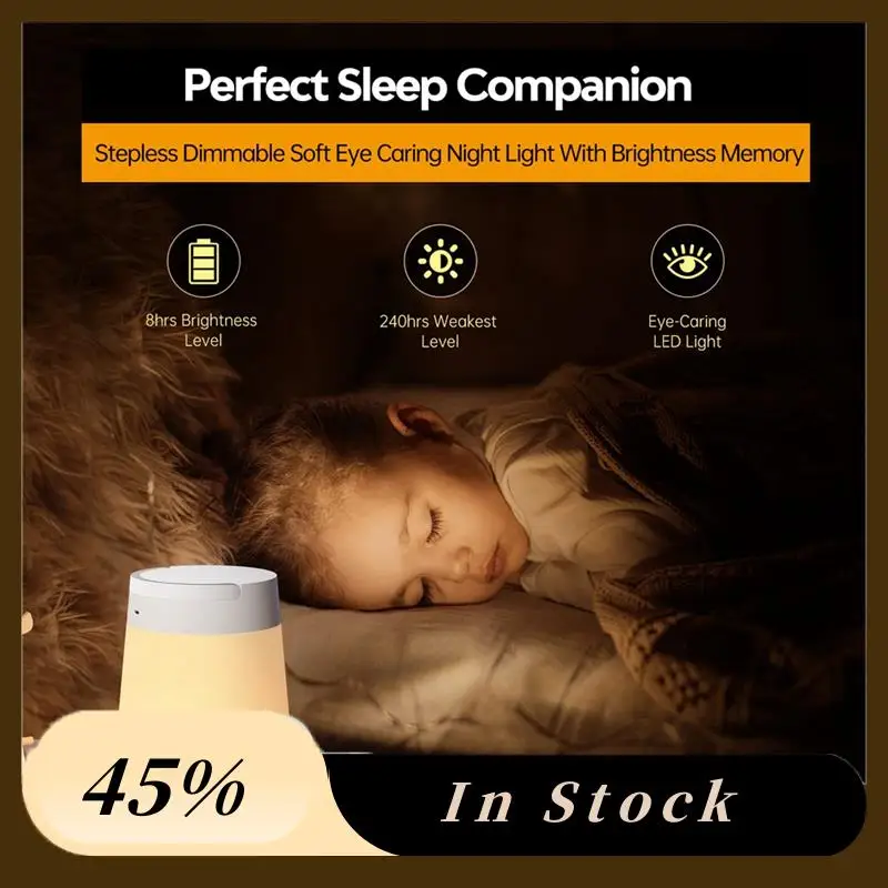A60Z Top Night Light For Kids, LED Touch Sensor Baby Night Light For Breastfeeding And Sleep Aid, Stepless Dimming Nursery Lamp