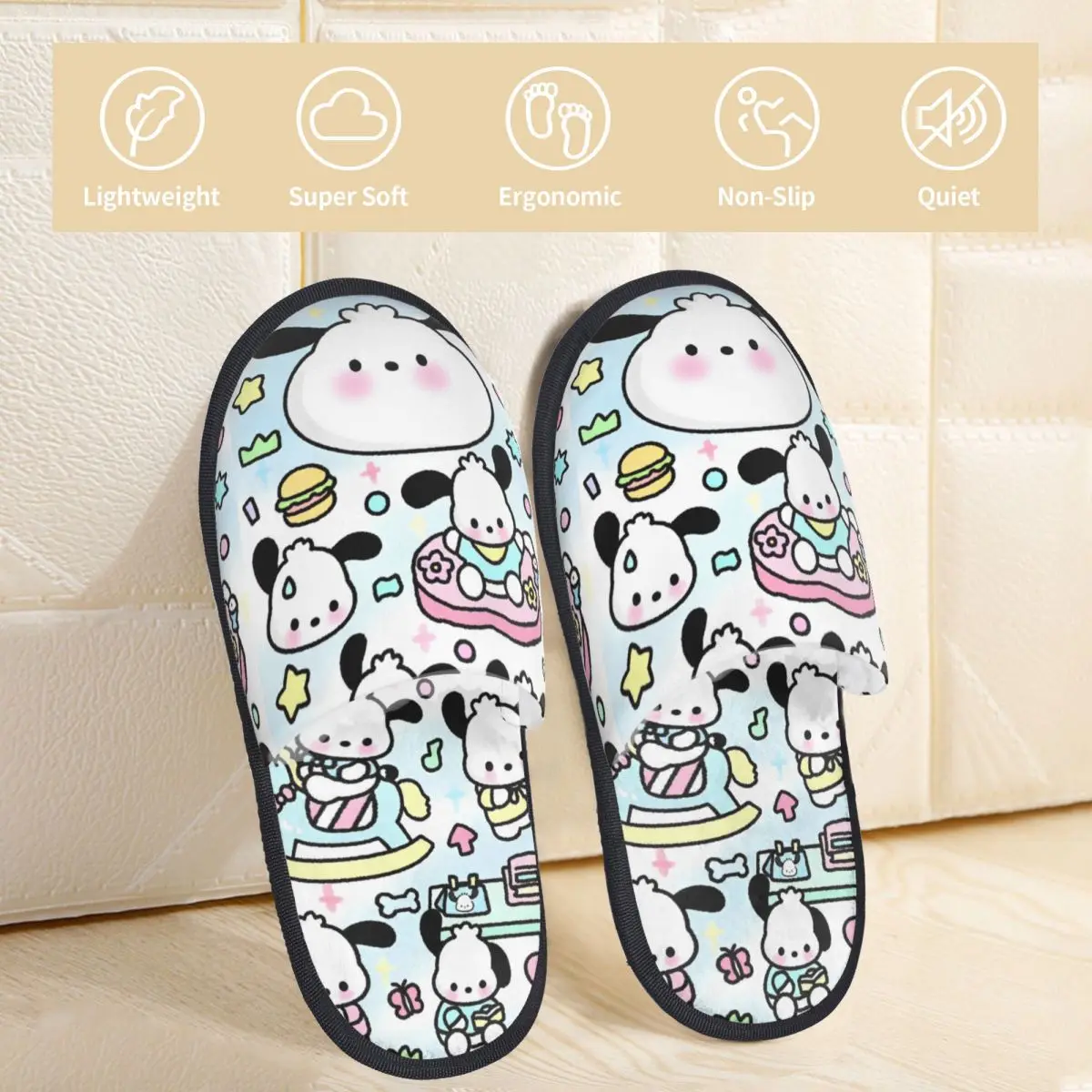 Sanrio Character Home Cotton Slippers Non-slip Soft Household Cotton Fur Slippers Slides Bedroom