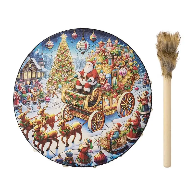 Shaman Drums For Adults 10 Inches Christmas Wood Shaman Drums With Drum Stick Sound Healing Tool Home Decorations Spiritual