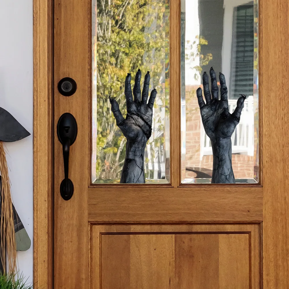 Horror Halloween Arm UV Static Cling Glass Cosplay Window Home Decor Wall Hands Sticker Decal Props Gifts
