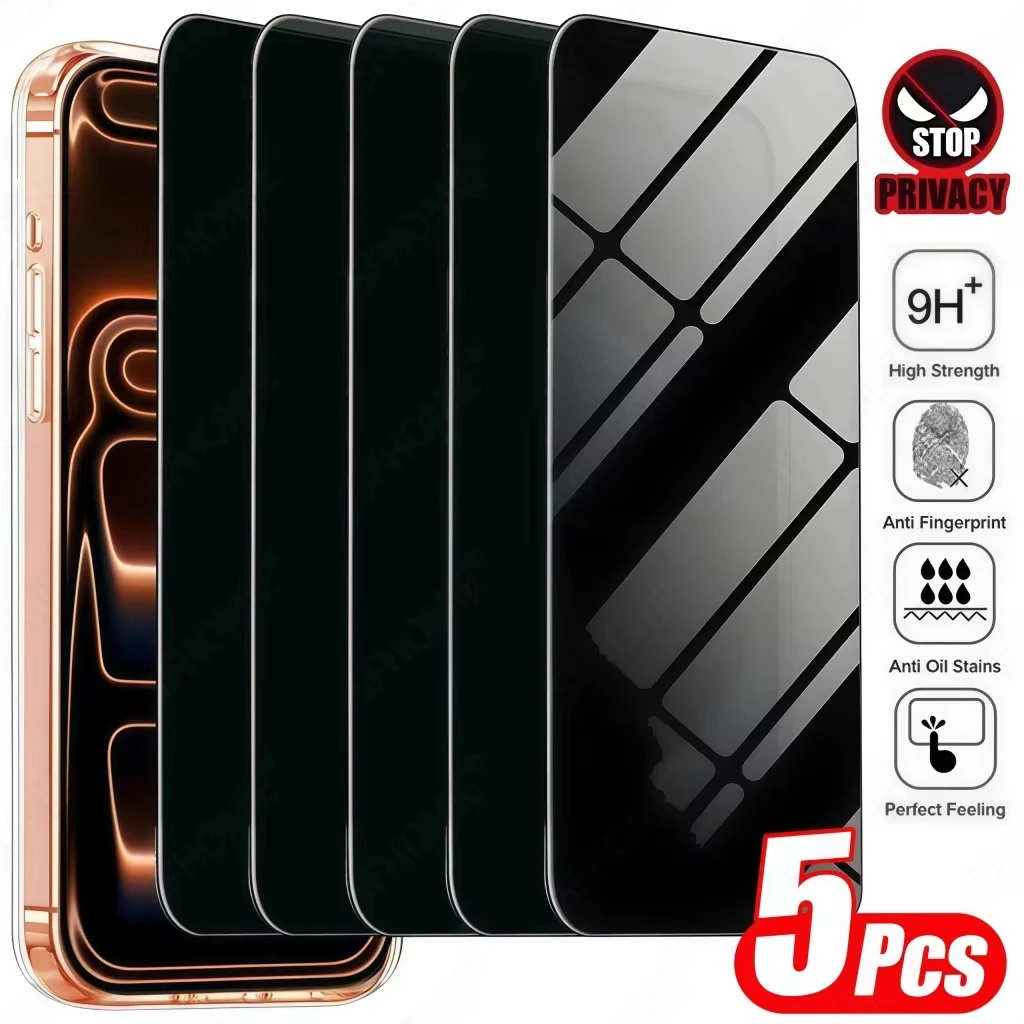 

1-5Pcs Anti-spy Tempered Glass For iPhone 17 16 15 14 11 12 13 Pro Max Mini Plus Privacy Screen Protector For iPhone XR X XS 16e
