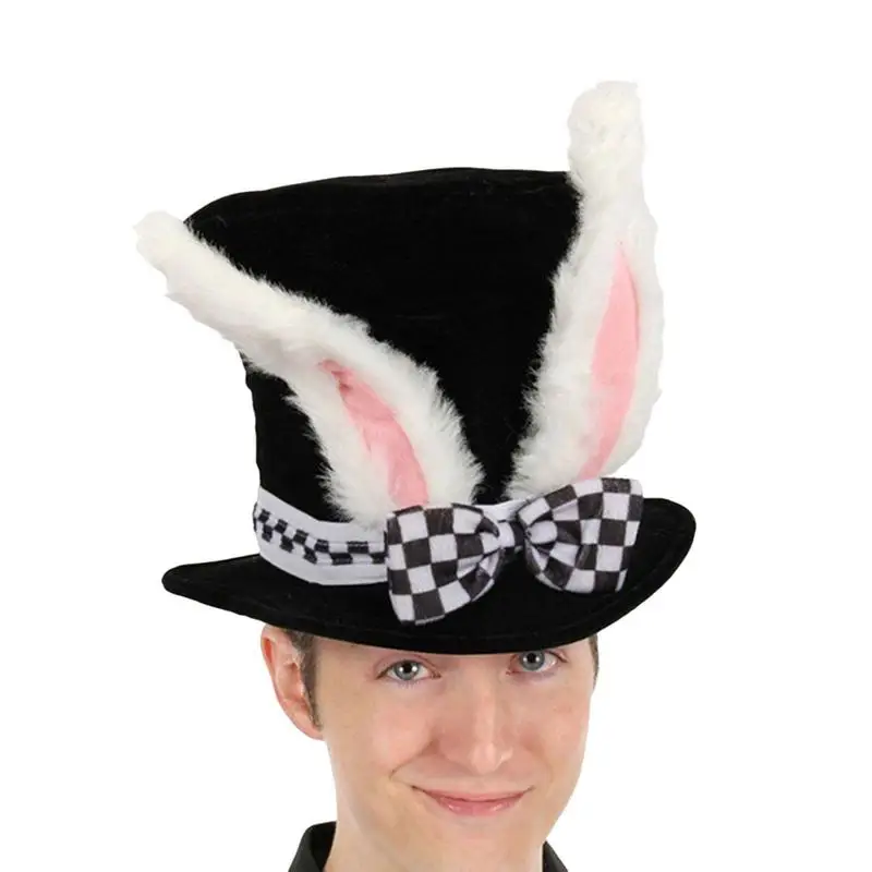 Bunny Ears Hat Easter Hat Cosplay Holiday Party Decorative High Hat With Ears Velvet R abbit Ear Party Hats Top Hat Top Hat