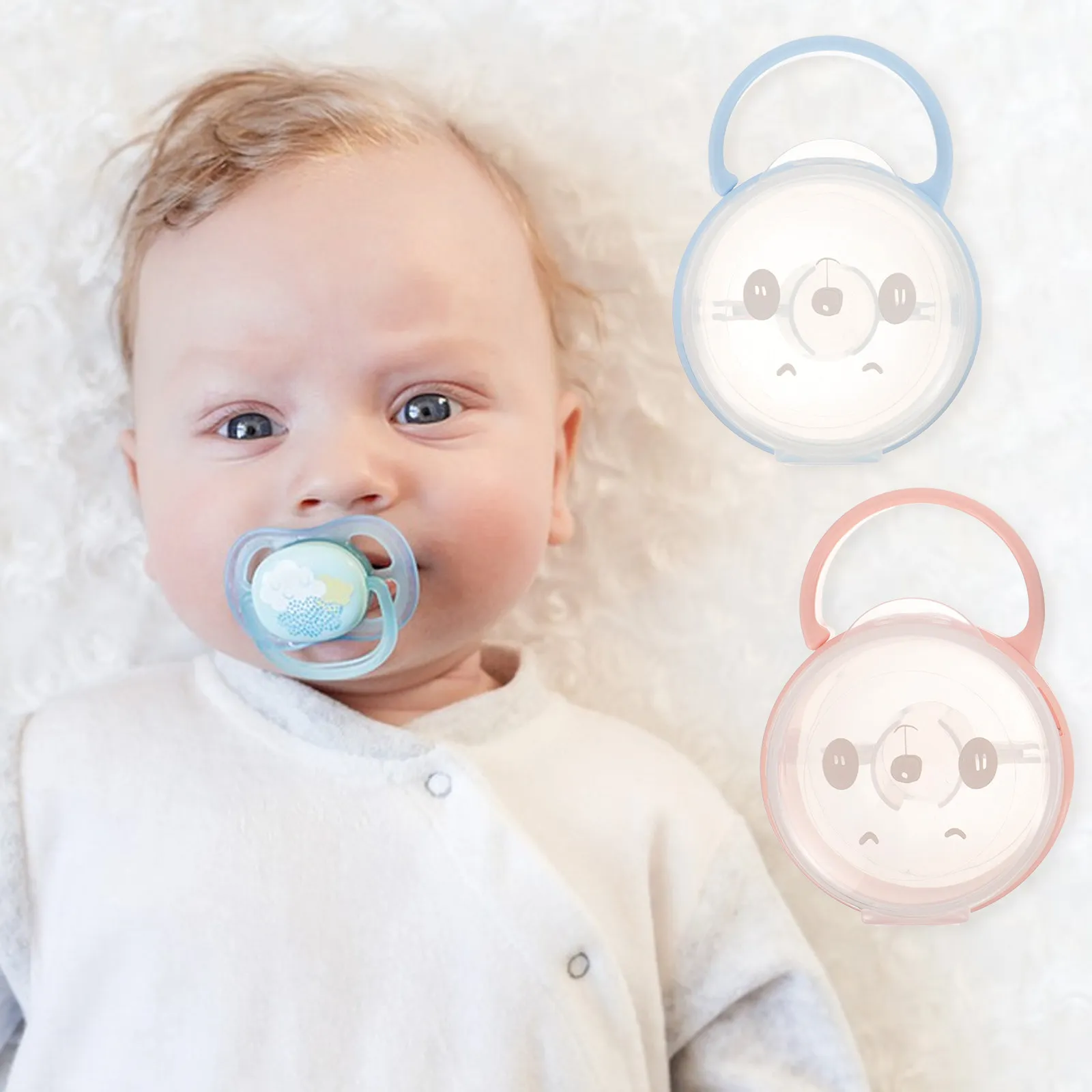 

3Pcs Pacifier Storage Box Portable Compact Baby Pacifier Case for Travel Stroller Diaper Bag Handbag Use Infant Safe Hygienic