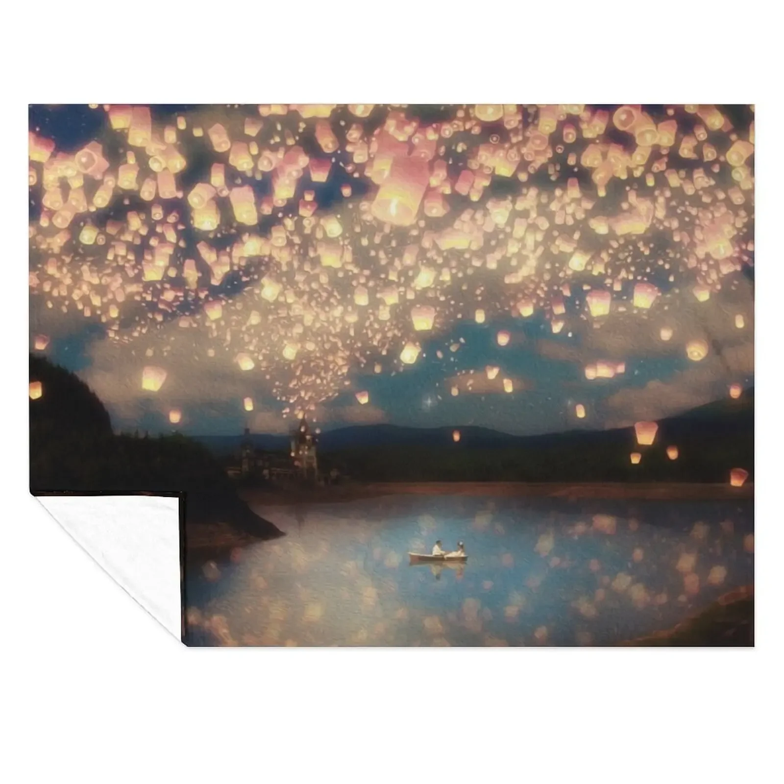 

Wish Lanterns for Love Throw Blanket Kid'S valentine gift ideas Sofas Decorative Throw Blankets