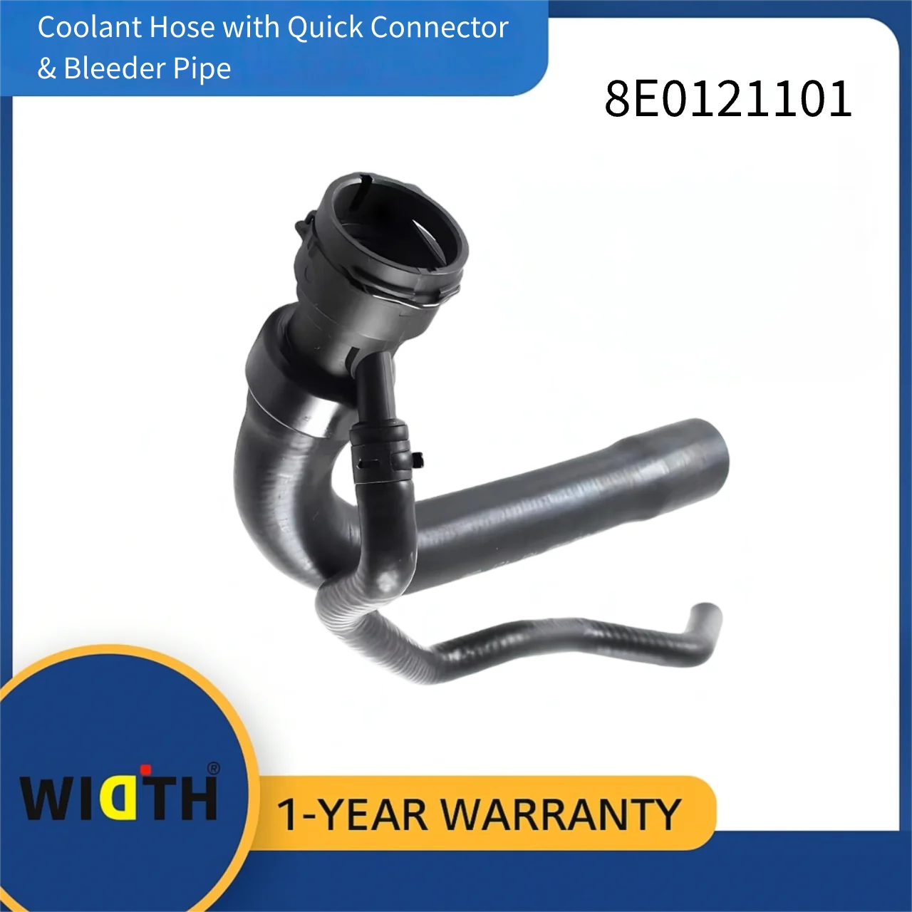 8E0121101 Coolant Hose with Quick Connector & Bleeder Pipe for Audi A4 2001-2008 | OE Replacement
