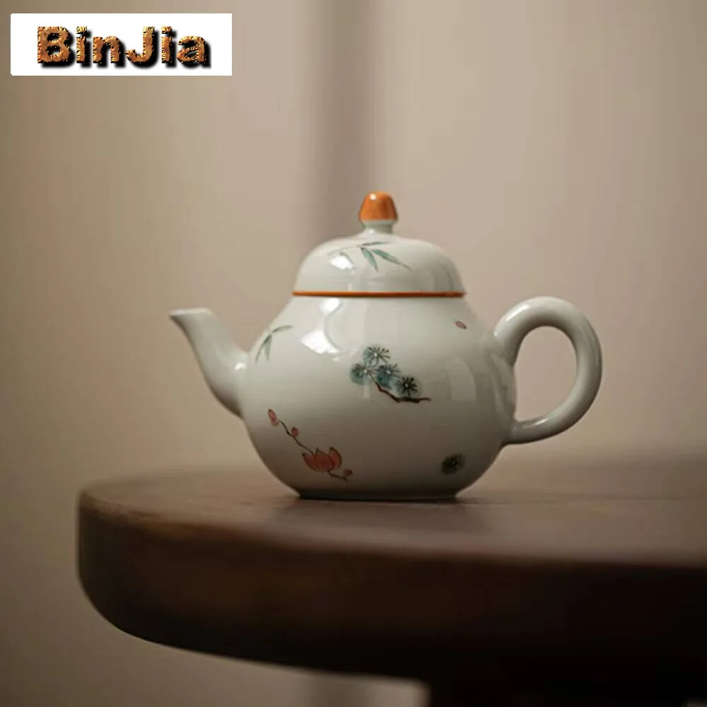 

120Ml Hand Painted Bamboo Chinese Ceramic Kettle Pine Teapot Tea Ceremony Set Milk Oolong Tie Guan Yin Jasmine Teaware Type