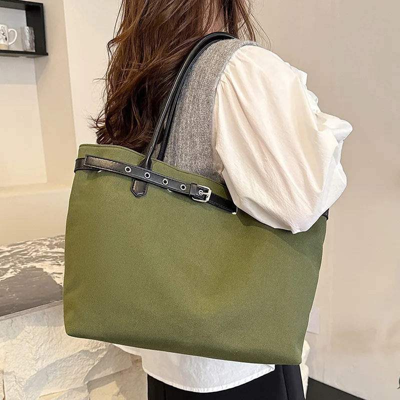 

Женская оригинальная матовая большая сумка 2025 года — ленивый стиль в стиле ретро, большая вместительная сумка через плечо через плечо