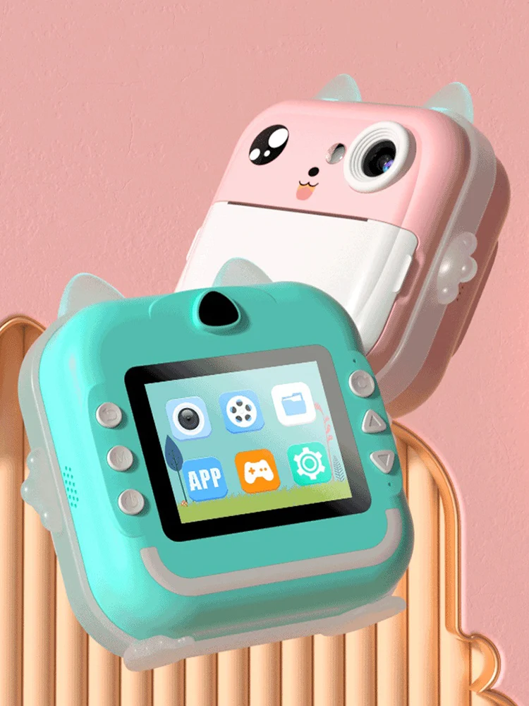 4-in-1 tragbare Videokamera, USB wiederaufladbar, Mini-Sofortdruckkamera, tintenlose Thermodruckkamera, Weihnachts- und Geburtstagsgeschenke