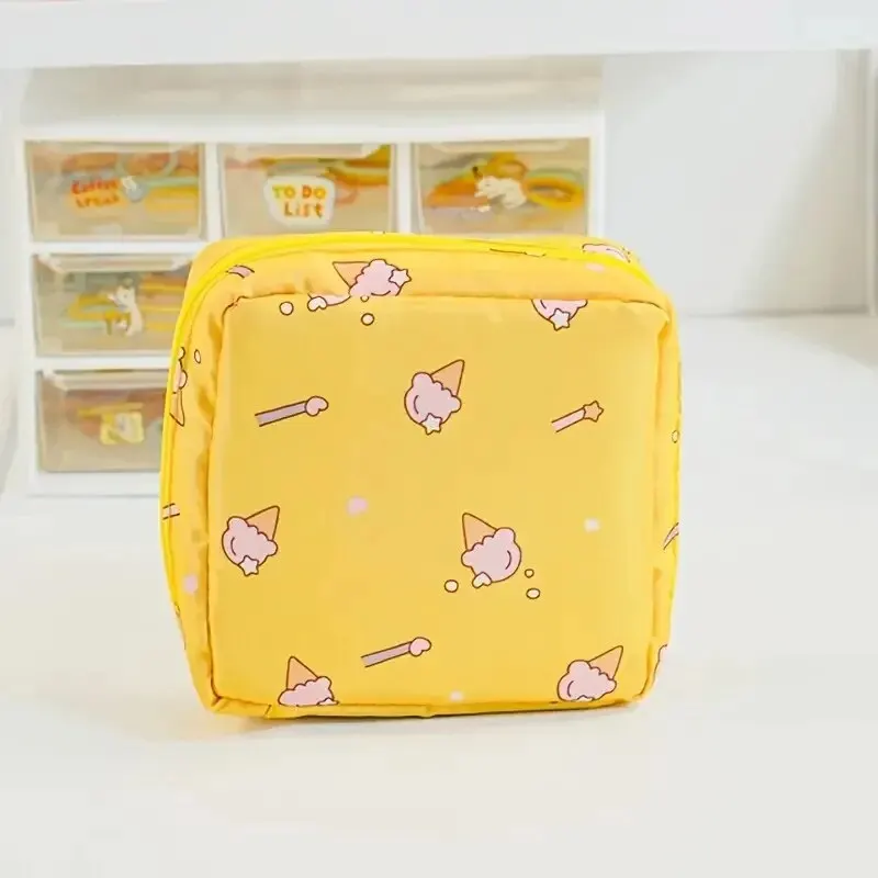 Vrouwen maandverband tampon opbergtas draagbare waterdichte organizer etui cartoon patroon maandverband tas