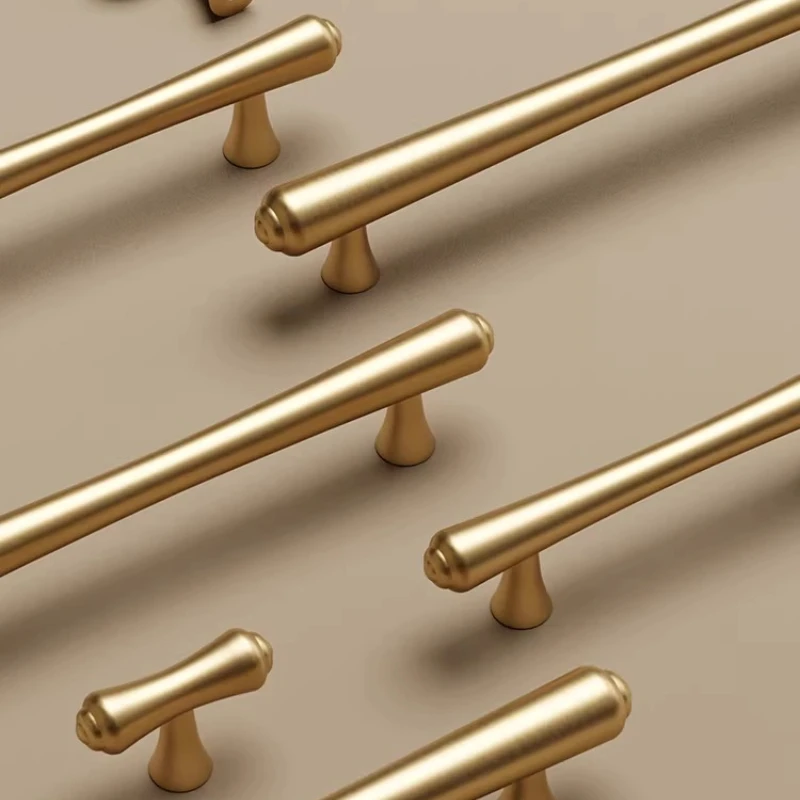 

Ручка для шкафа из цельной латуни и чистой меди, французский стиль, американский высококачественный современный мебельный фурнитурный элемент для дверей и ящиков