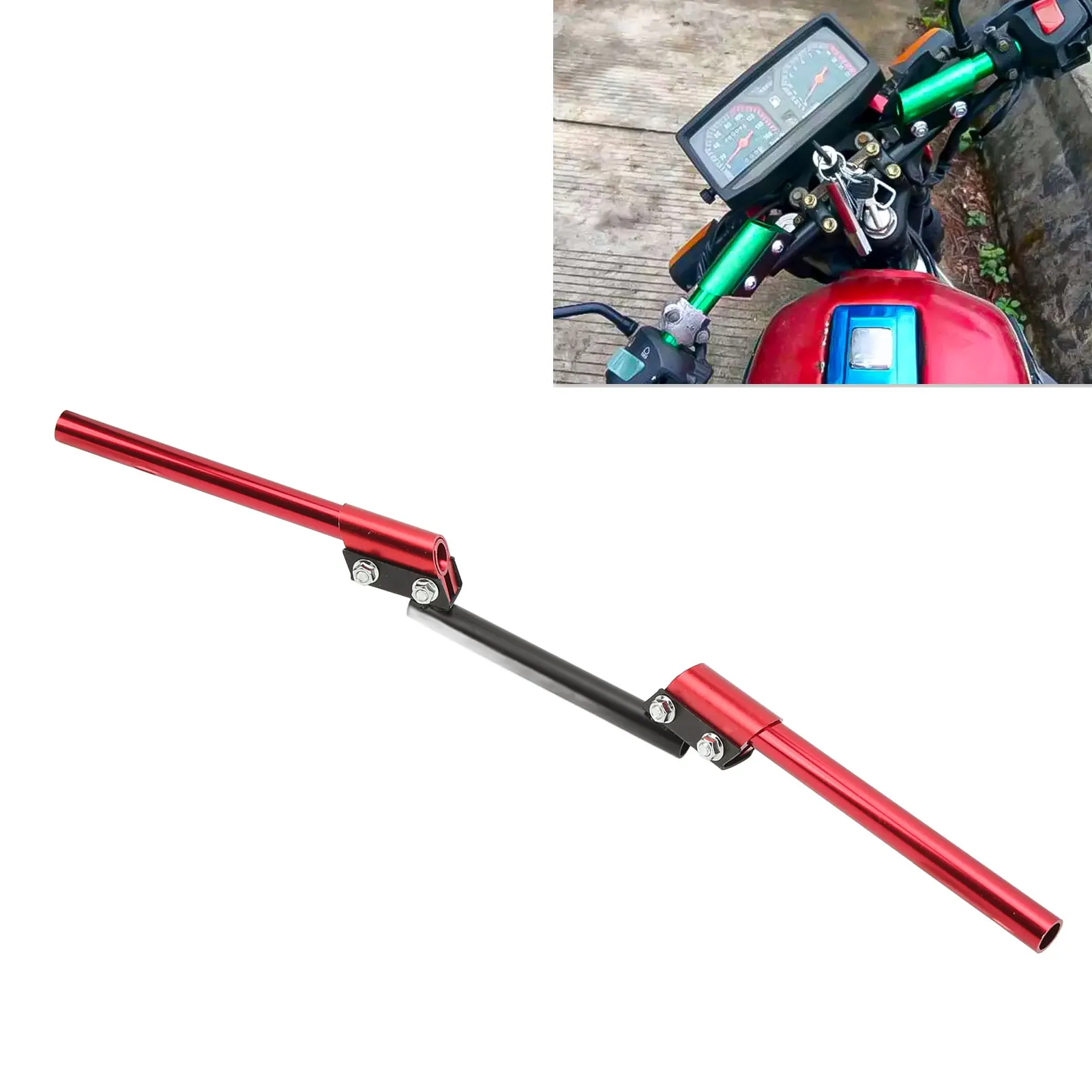 

Fashionable universal motorcycle handlebar: Made of metal, ergonomic, with comfortable grip,Not easy to fade and deform.