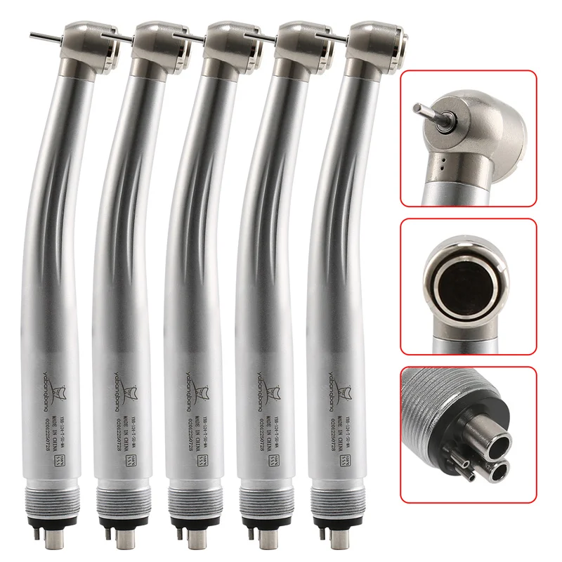 

5Pcs NSK Style Dental High Speed Standard Single Spray Head 4 Hole Handpiece Push Button Turbine / Replace Rotor