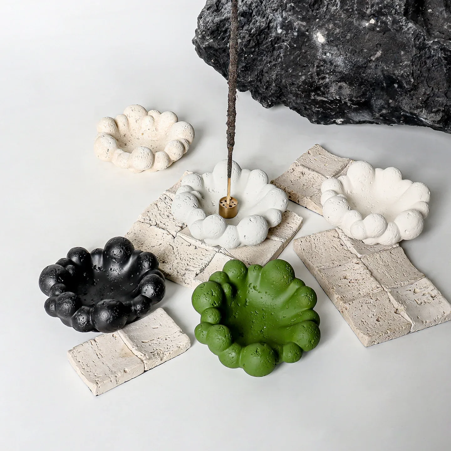 Retro Ceramics Incense Holder Wabi-sabi Style Incense Holder Tray Home Fragrance Meditation Container Tray Yoga Home Decor Gifts