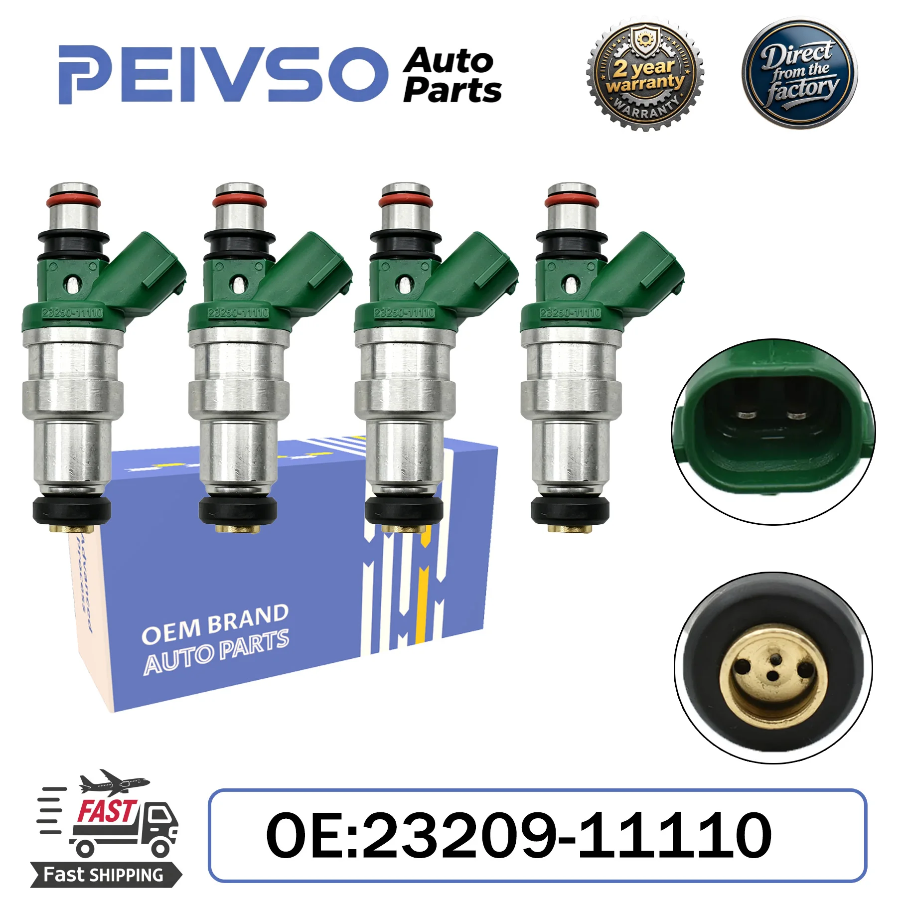 Топливные форсунки PEIVSO 23209-11110, 4 шт./компл., 23250-11110, 2320911110 для TOYOTA NA Tercel 1994, Paseo 1994-1995 1.5L 5E-FE