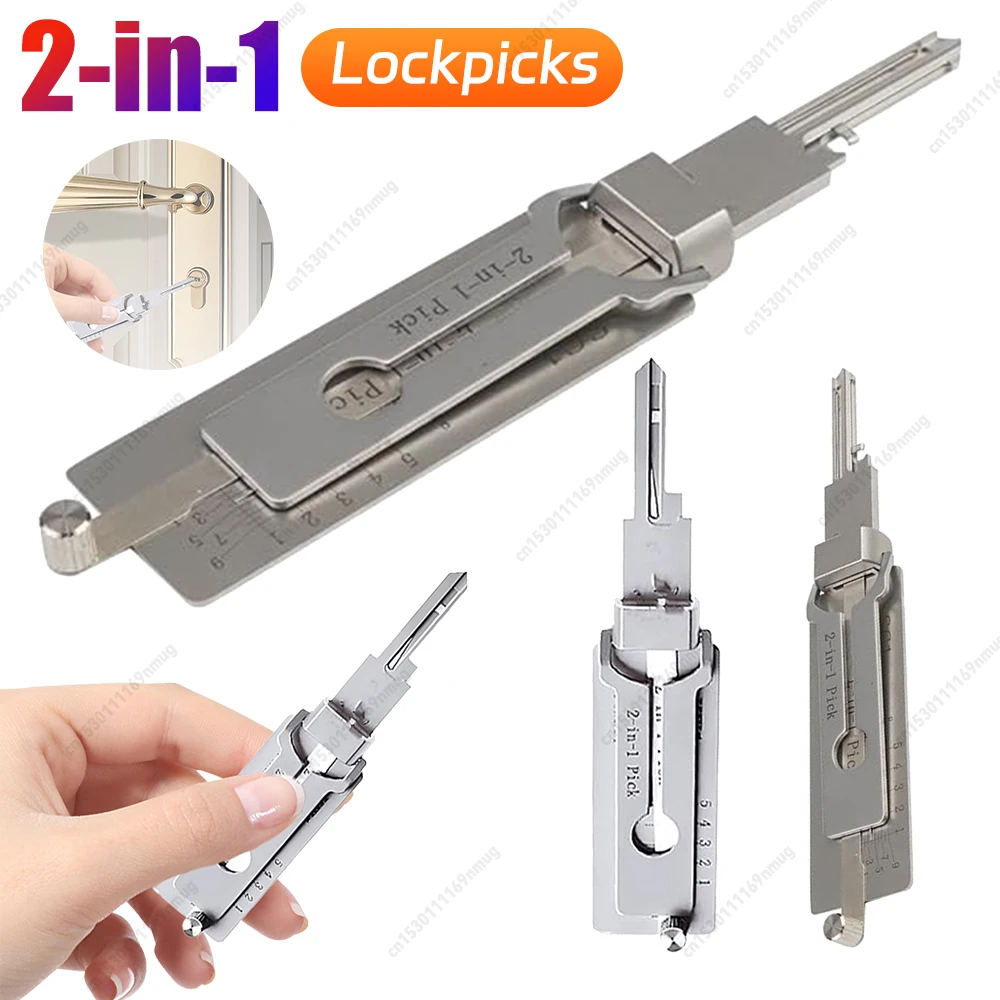 Multipurpose O-ring Pickup Kit Stainless Steel Key Decoder Tool 2-in-1 SS001 Key Lock Decoder Hook Car Maintenance Repair Tools